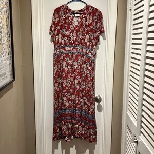 Knox Rose red floral maxi dress